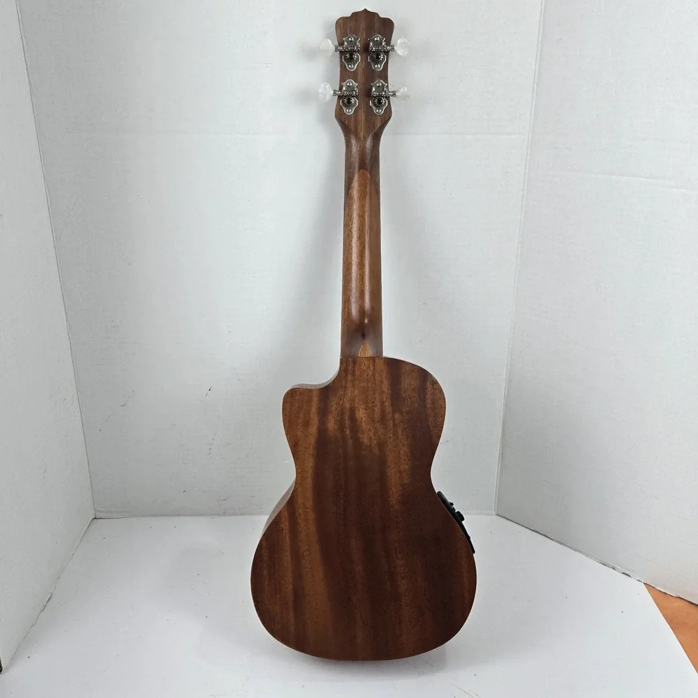 Luna Mahogany Concert Ukulele Acoustic Electric Tattoo Laser Etched w Bag VIDEO